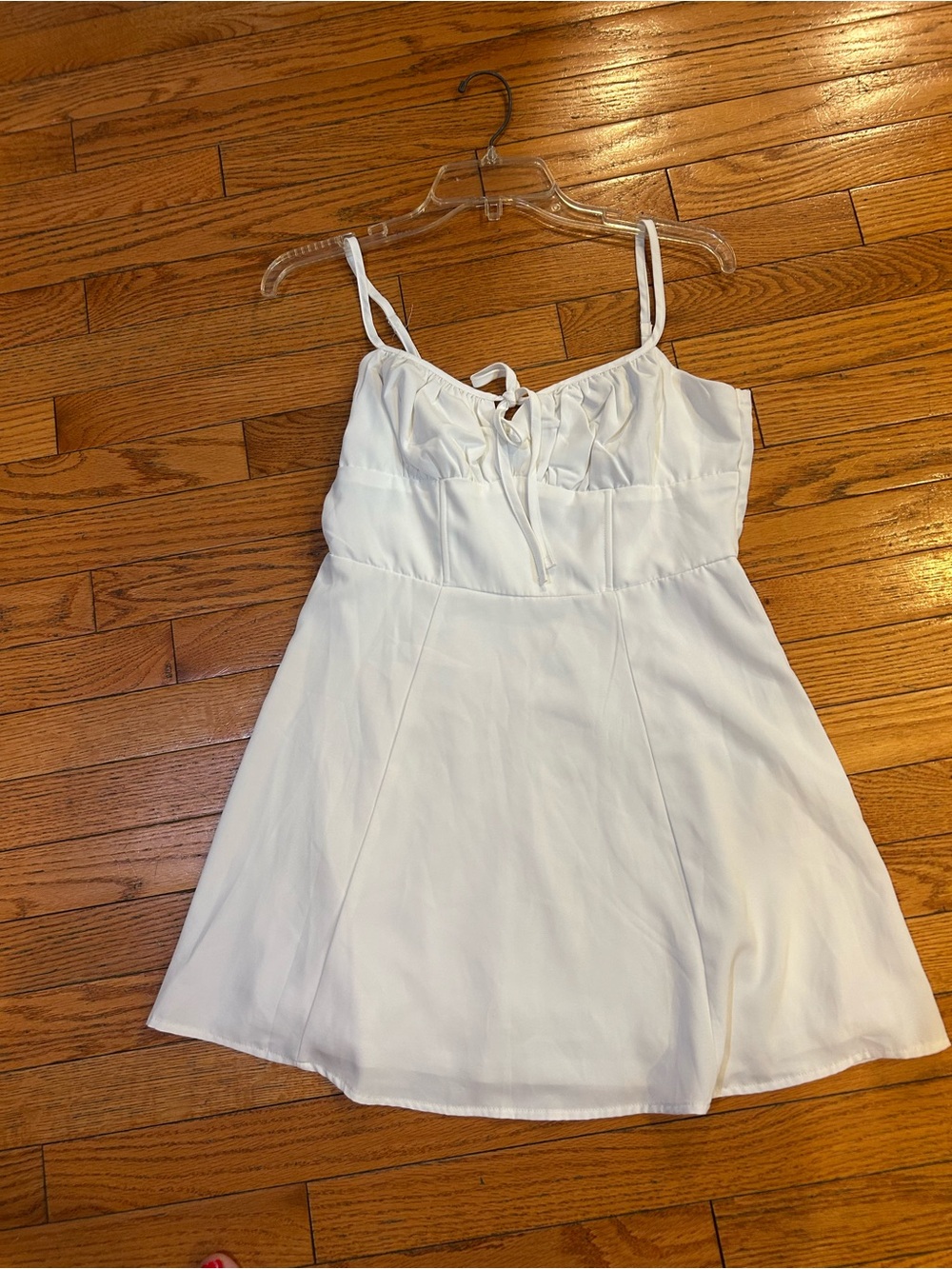 Windsor White Spaghetti Strap Dress with Front Tie